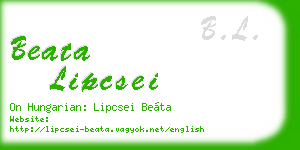 beata lipcsei business card