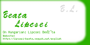 beata lipcsei business card